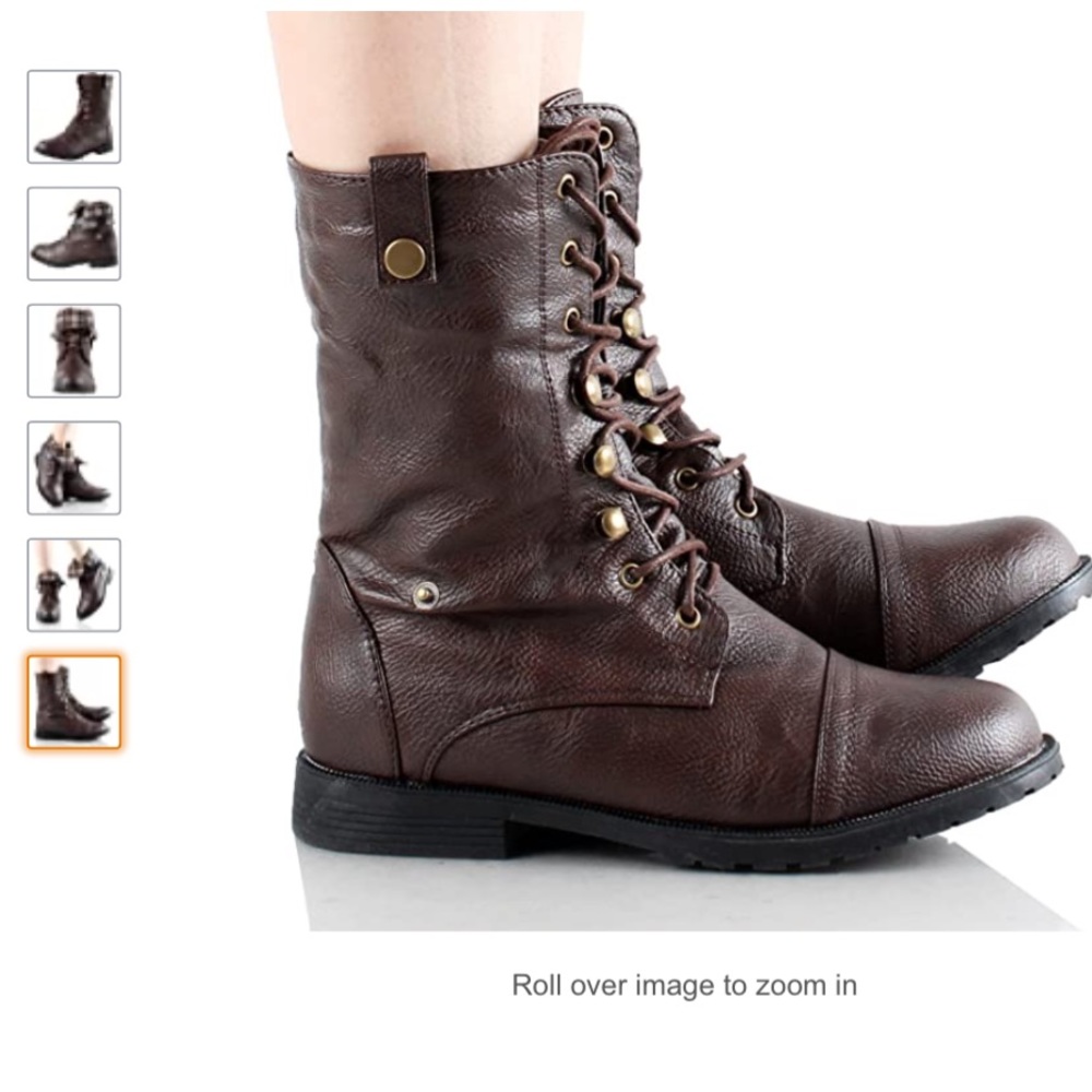 Rouge women’s boots combat lace up gray 9m - Picture 7 of 8